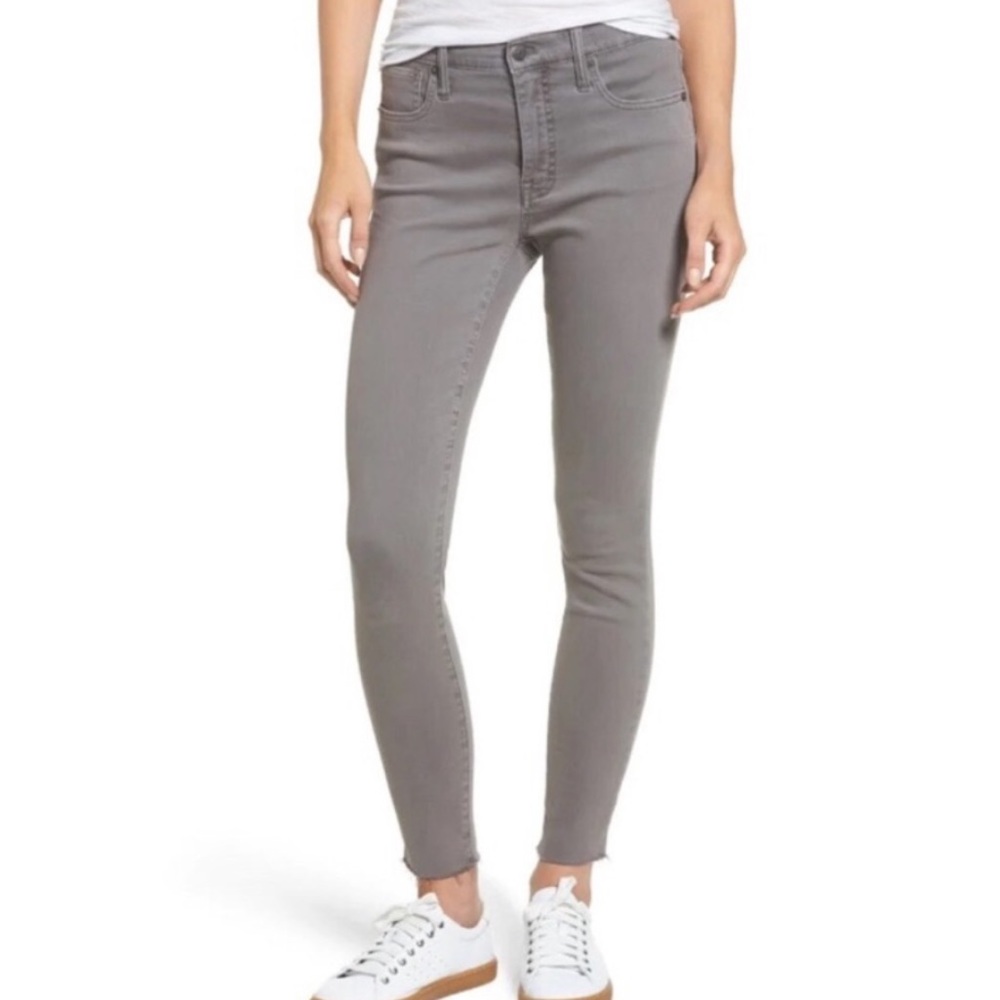 Madewell High Rise Skinny Jeans 26 Raw Hem Gray